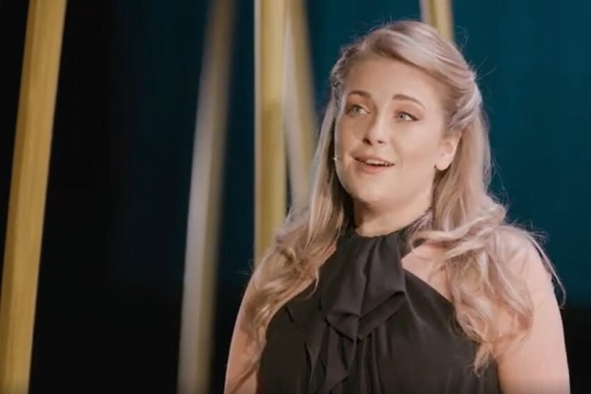 ‘Where e’er you walk’, Semele, Handel  Alexandra Oomens accompanied by the ENO Orchestra Conductor: Martin Fitzpatrick Designer: Nicky Shaw Lighting Designer: Marc Rosette