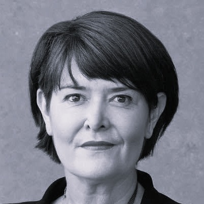 Black annd white headshot of Catherine Carby