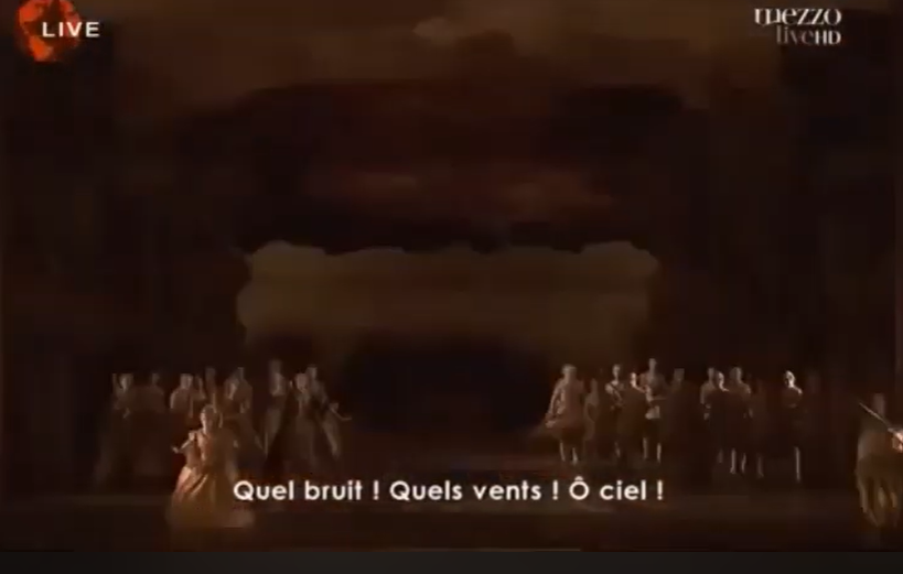 Screenshot of a video of Hippolyte et Aricie Act IV conclusion -