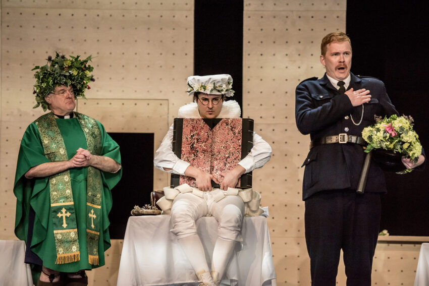 Eddie Wade, Caspar Singh, Andri Björn Róbertsson, ENO’s Albert Herring 2025 © Genevieve Girling