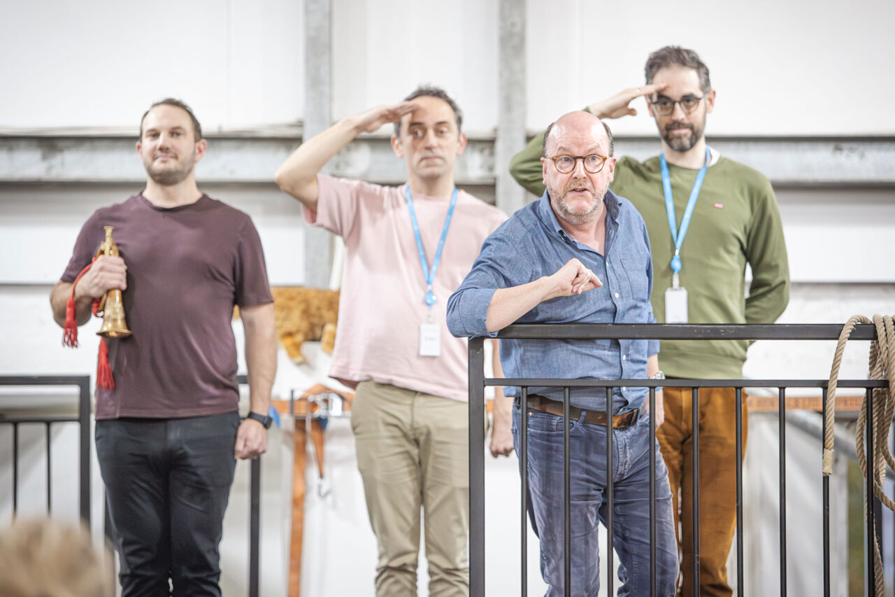 Marcus Farnsworth, Trevor Eliot Bowes, Neal Davies and John Savournin, ENO’s HMS Pinafore 2025, Rehearsal Images © Craig Fuller 