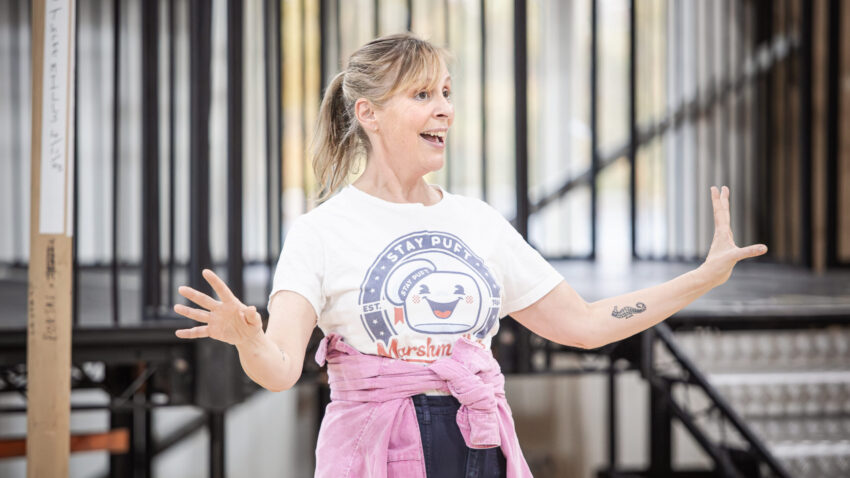 Mel Giedroyc in rehearsals for HMS Pinafore at ENO