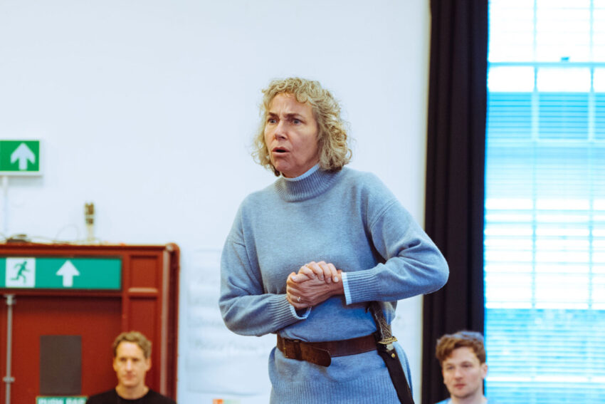 Jacques Imbrailo, Christine Rice, Joe Gilmour, ENO’s Iphigénie en Tauride, Rehearsal Images 2026 © Helen Murray 